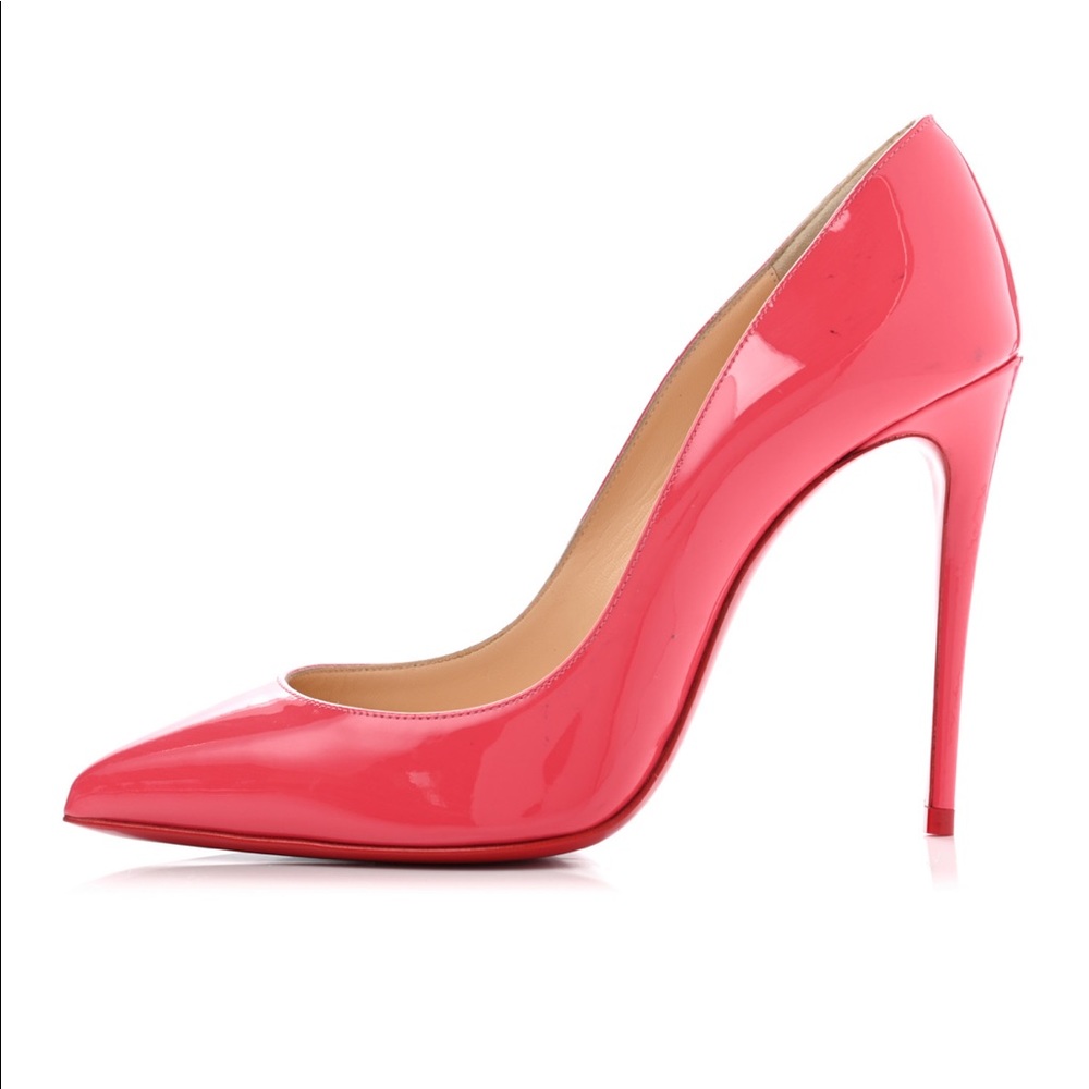 Christian Louboutin Patent Pigalle Follies 100 Pumps 36 Pinky
